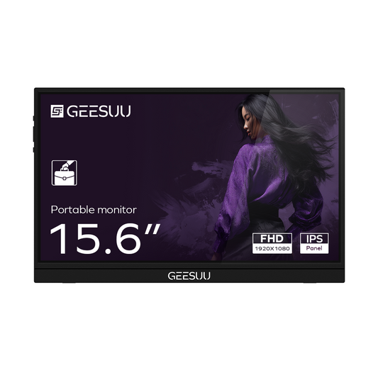 LIUHE: GEESUU 15.6 Inch Portable Monitor, 1080p FHD IPS 90° Rotating Stand, Screens Extender for Laptop/PC/Mac/PS3/4/5/Xbox, External Gaming Display with HDMI/Usb-C/Type-C Port