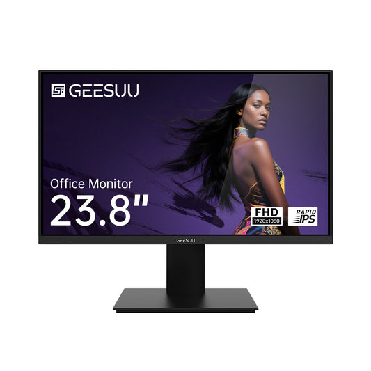 CLOUDWING: GEESUU 24 Inch Computer Monitor, PC Gaming Monitors 144Hz, 6ms, FHD 1080p, Eye-Care Screen, Lowblue, 99% sRGB, VESA 75x75mm, HDMI 2.0 & DP 1.4