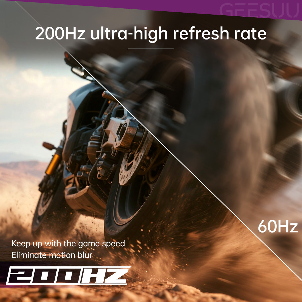 BLAZE WHEEL: GEESUU 27 Inch Gaming Monitor, Computer Monitors 200Hz, QHD 1440p, IPS, 1ms, 95% DCI-P3 , Eye-Care, Lowblue, HDMI 2.1 & DP 1.4