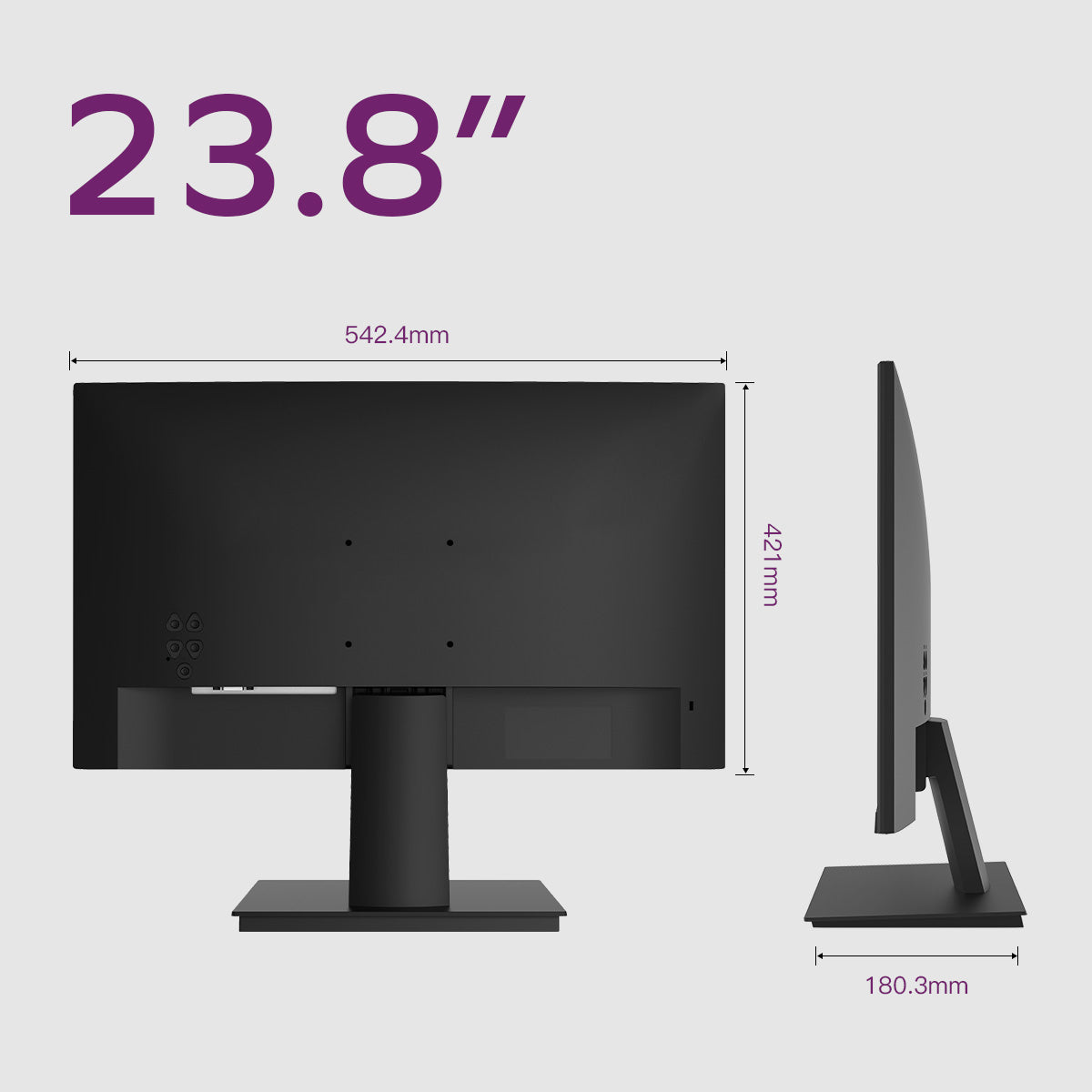 CLOUDWING: GEESUU 24 Inch Computer Monitor, PC Gaming Monitors 144Hz, 6ms, FHD 1080p, Eye-Care Screen, Lowblue, 99% sRGB, VESA 75x75mm, HDMI 2.0 & DP 1.4