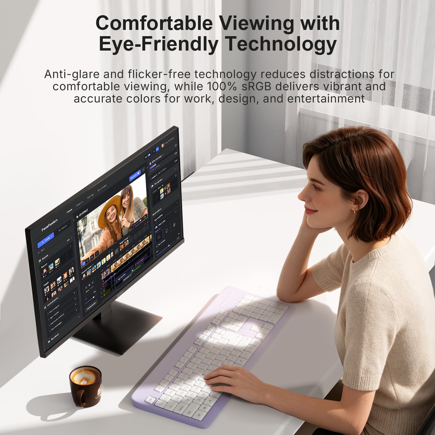 GEESUU Monitor CloudWing, M238L1F, 23.8 Pollici, FHD 100Hz, VA