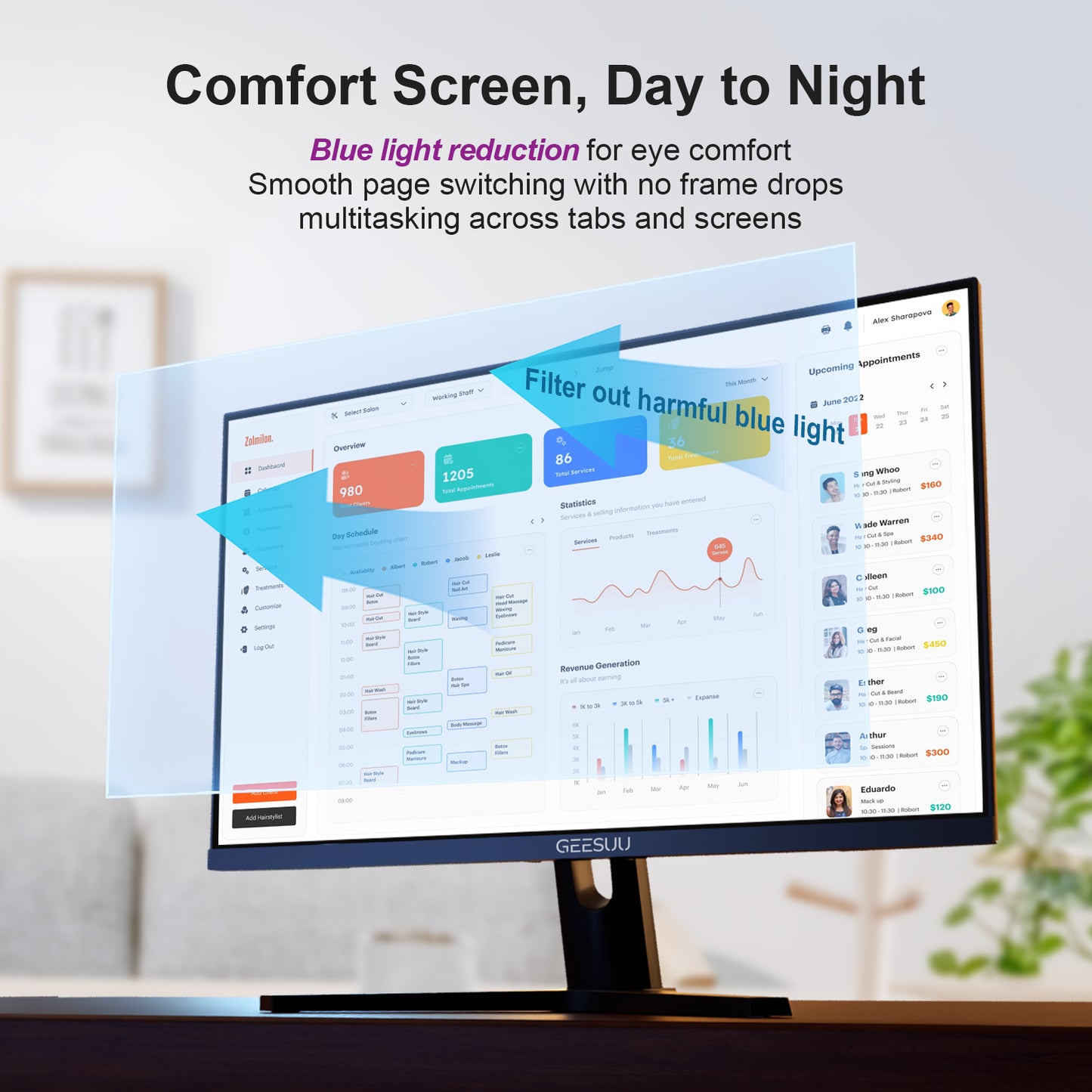 Moniteur GEESUU CloudWing, M238L1F, 23,8 pouces, FHD 100 Hz, VA
