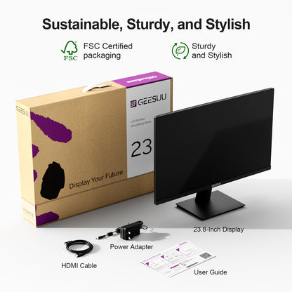 Moniteur de jeu GEESUU BlazeWheel, M238GF, 23,8 pouces, FHD 144 Hz, VA