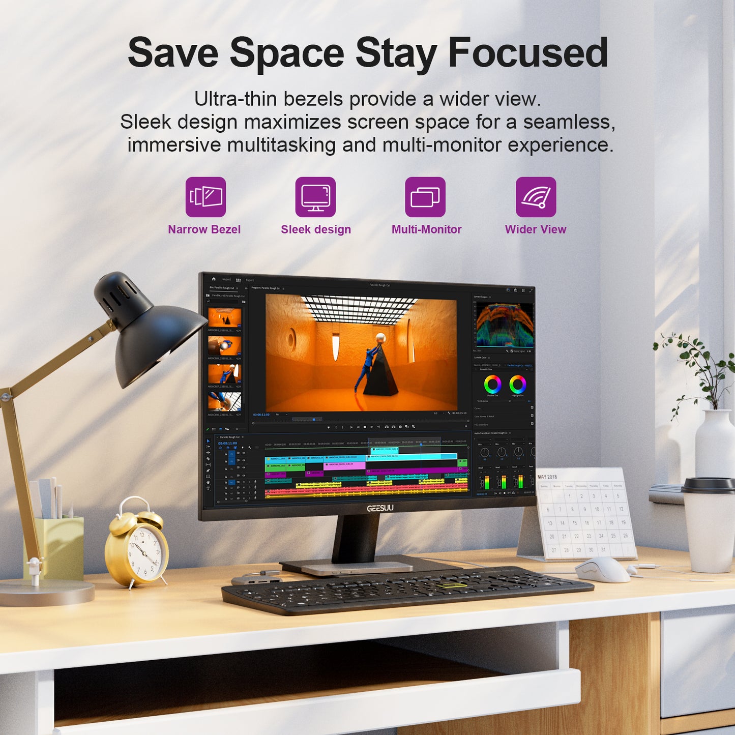 GEESUU CloudWing Monitor, M270L1F, 27 Inch, FHD 144Hz, VA