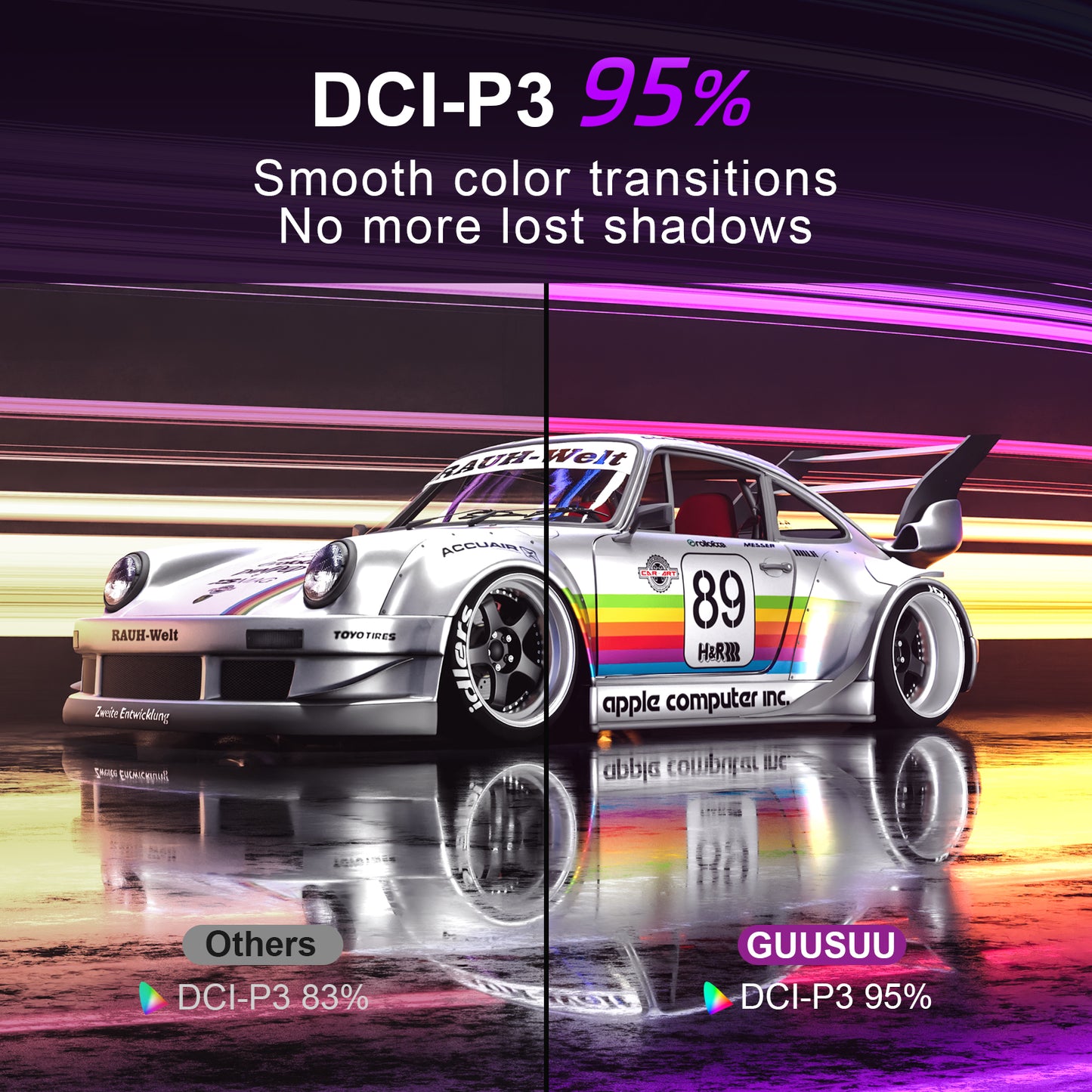 GEESUU BlazeWheel Gaming Monitor, M238GF, 24 Inch, FHD 144Hz, VA