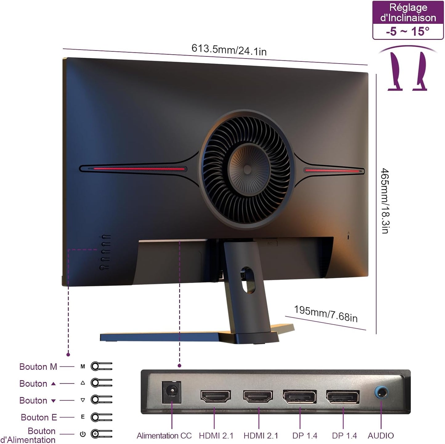 GEESUU 27 Inch Gamer PC Screen, QHD 1440p, Computer 200hz, 1ms, IPS, 95% DCI-P3, 1200:1, Eye Care Screen, Gaming HDMI 2.1 & DP 1.4