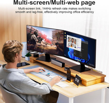 GEESUU 27 inch FHD Monitor 144Hz, VA Panel, 5ms MPRT, HDR10 | Computer Screen for Office Gaming, 1080P PC Display, Slim Bezel, sRGB 99%, Tilt Adjustable, VESA 75x75mm, 1xHDMI2.0, 1xDP1.4